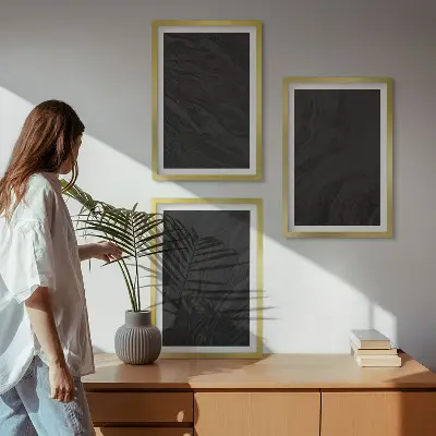 Set tablouri pentru dormitor cu texturi elegante din marmură închisă la culoare