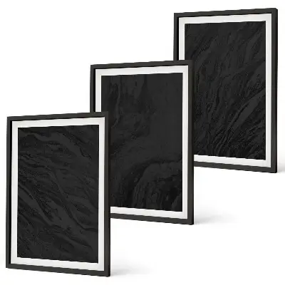 Set tablouri pentru dormitor cu texturi elegante din marmură închisă la culoare
