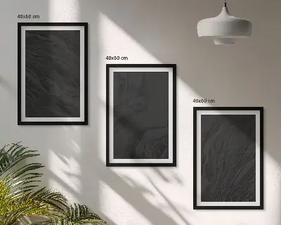 Set tablouri pentru dormitor cu texturi elegante din marmură închisă la culoare