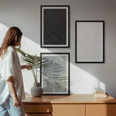 Set tablouri decorative cu model de structuri elegante din piatră