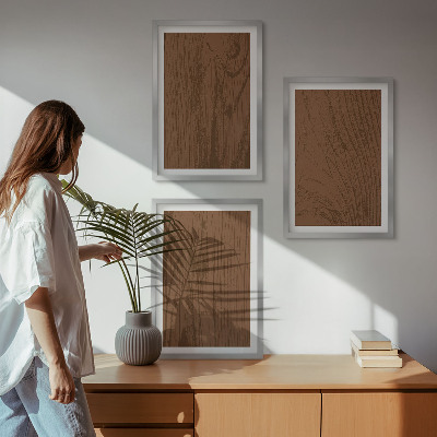 Set tablouri pentru dormitor Minimalism cu textură de lemn