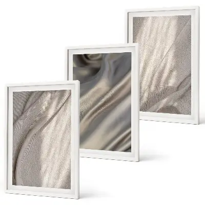 Set de tablouri decorative cu prim-plan de țesături naturale în stil boho