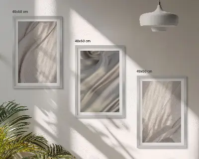 Set de tablouri decorative cu prim-plan de țesături naturale în stil boho