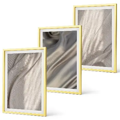 Set de tablouri decorative cu prim-plan de țesături naturale în stil boho