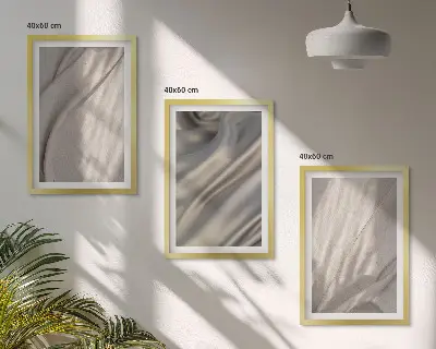 Set de tablouri decorative cu prim-plan de țesături naturale în stil boho