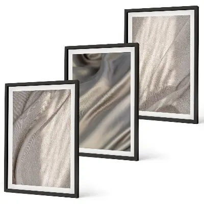 Set de tablouri decorative cu prim-plan de țesături naturale în stil boho