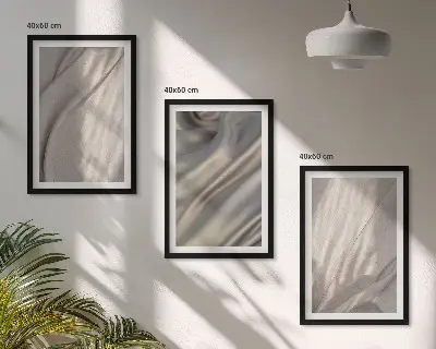 Set de tablouri decorative cu prim-plan de țesături naturale în stil boho