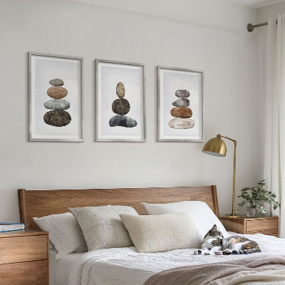 Set tablouri pentru dormitor Pietre boho minimaliste