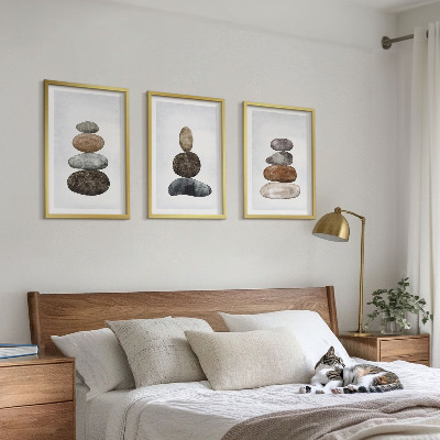 Set tablouri pentru dormitor Pietre boho minimaliste