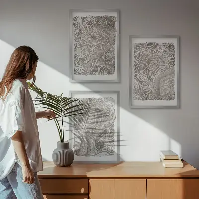 Set tablouri decorative cu grafică în forme moderne