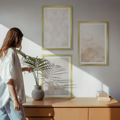 Set tablouri pentru dormitor cu texturi pastelate la modă