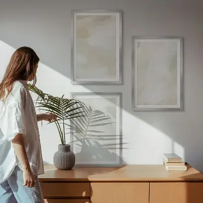 Set tablouri pentru dormitor cu vopsele strălucitoare abstracte în stil boho