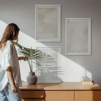 Set tablouri pentru dormitor cu vopsele strălucitoare abstracte în stil boho