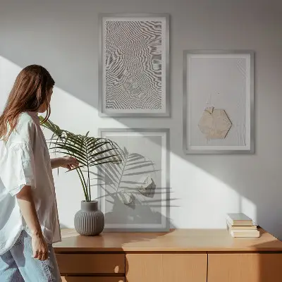 Set tablouri decorative cu texturi nisipoase în stil boho