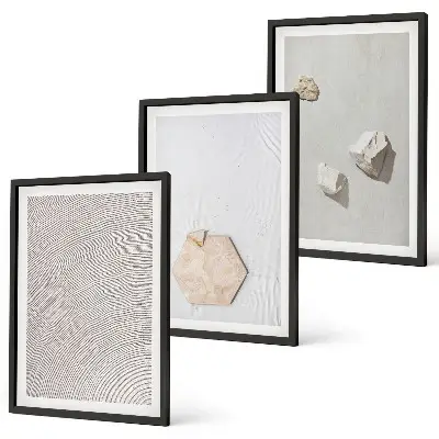 Set tablouri decorative cu texturi nisipoase în stil boho