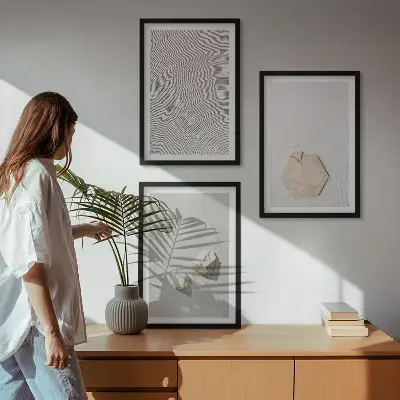 Set tablouri decorative cu texturi nisipoase în stil boho