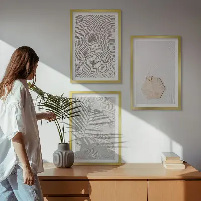 Set de tablouri pentru dormitor cu texturi nisipoase în stil boho