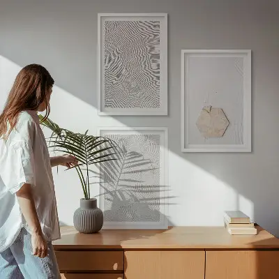 Set de tablouri pentru dormitor cu texturi nisipoase în stil boho
