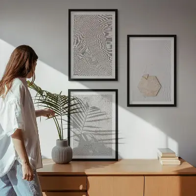 Set de tablouri pentru dormitor cu texturi nisipoase în stil boho