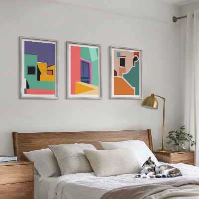 Set tablouri decorative Ilustrații colorate ale orașului