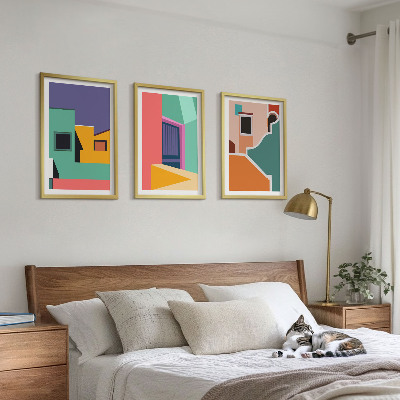 Set tablouri decorative Ilustrații colorate ale orașului