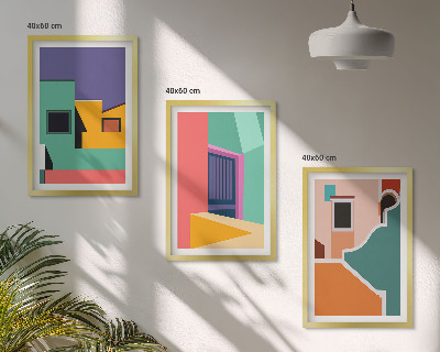 Set tablouri decorative Ilustrații colorate ale orașului