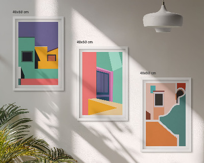 Set tablouri decorative Ilustrații colorate ale orașului