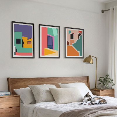 Set tablouri decorative Ilustrații colorate ale orașului