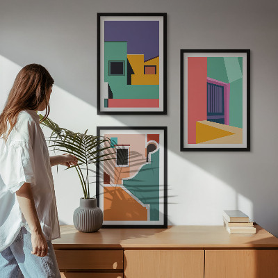 Set tablouri decorative Ilustrații colorate ale orașului
