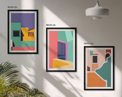 Set tablouri decorative Ilustrații colorate ale orașului
