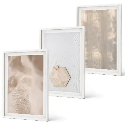 Set de tablouri pentru dormitor cu texturi subtile în stil boho nature