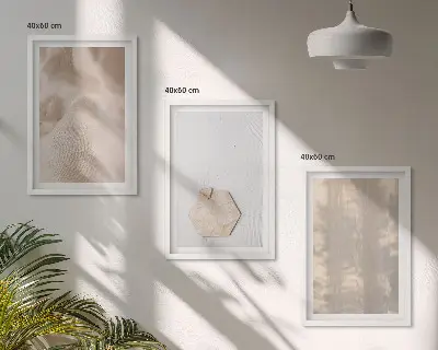 Set de tablouri pentru dormitor cu texturi subtile în stil boho nature