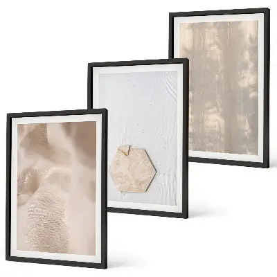 Set de tablouri pentru dormitor cu texturi subtile în stil boho nature