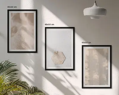 Set de tablouri pentru dormitor cu texturi subtile în stil boho nature