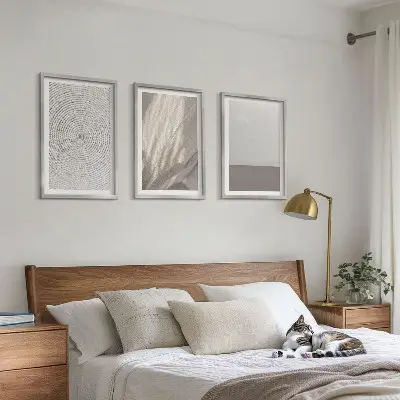 Set de tablouri decorative cu texturi naturale în stil boho