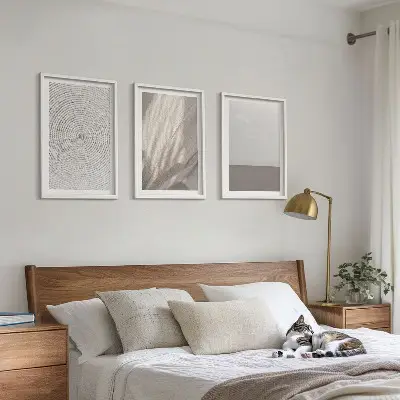 Set de tablouri decorative cu texturi naturale în stil boho