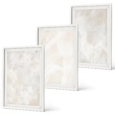 Set de tablouri decorative cu structuri din marmură pastelată