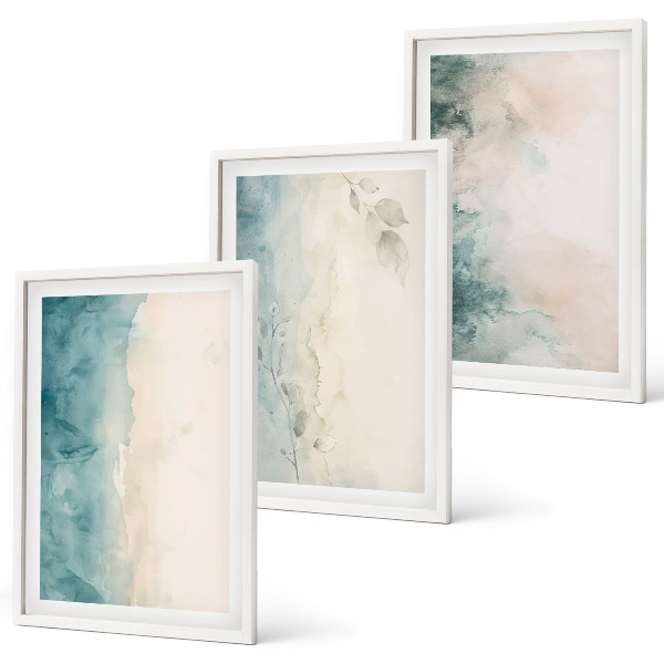 Set tablouri decorative Minimalism pe pânză cu acuarelă