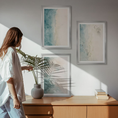 Set tablouri decorative Minimalism pe pânză cu acuarelă