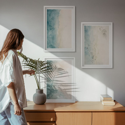 Set tablouri decorative Minimalism pe pânză cu acuarelă