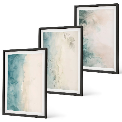 Set tablouri decorative Minimalism pe pânză cu acuarelă
