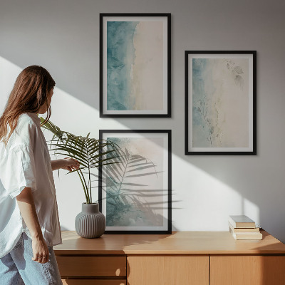 Set tablouri decorative Minimalism pe pânză cu acuarelă