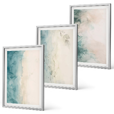 Set tablouri decorative Minimalism pe pânză cu acuarelă