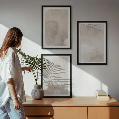 Set tablouri decorative cu vopsele acuarelă în stil boho