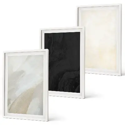 Set tablouri decorative cu structuri care nuanțează minimalismul