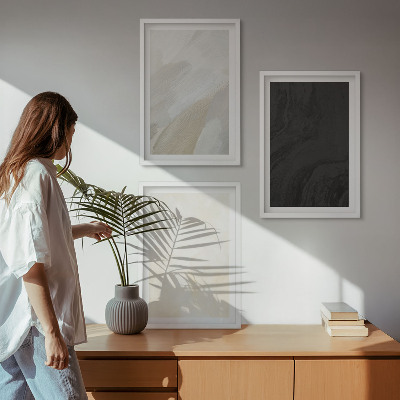 Set tablouri decorative Structuri nuanțează minimalismul