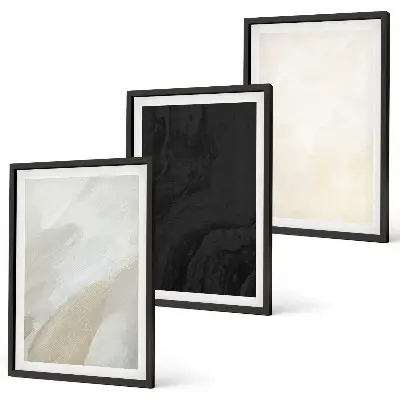 Set tablouri decorative cu structuri care nuanțează minimalismul