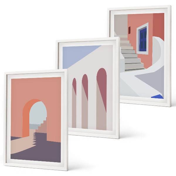 Set tablouri pentru dormitor Ilustrații arhitecturale minimaliste
