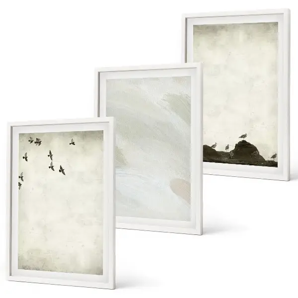 Set de tablouri pentru dormitor cu model artistic având păsări și pietre