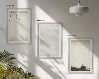 Set de tablouri pentru dormitor cu model artistic având păsări și pietre